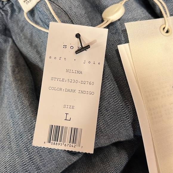 NEW Soft Joie Denim Dress Large - Picture 9 of 13